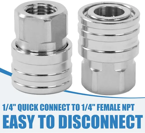 Miniatura 2 de JOEJET Accesorios de conexión rápida para lavadora a presión de 1/4", adaptador de lavadora a presión de acero inoxidable, enchufe de desconexión
