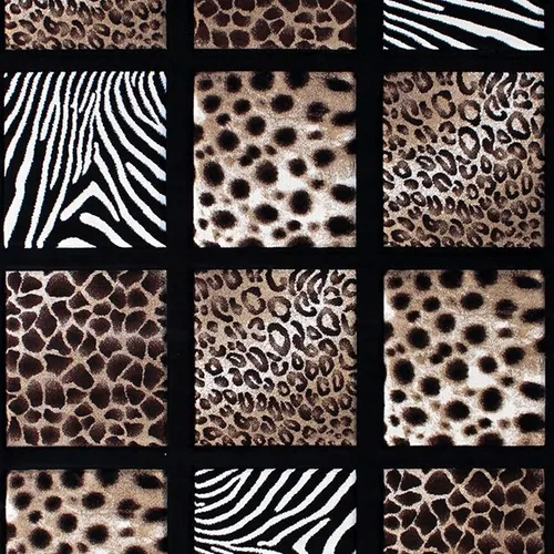 Miniatura 5 de Flash Furniture Menagerie Collection - Alfombra de área con estampado de animales, olefina con diseño de guepardo, leopardo, cebra y jirafa, 5 x 7
