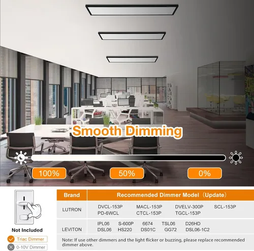 Miniatura 6 de Lámpara de panel plano LED negra de 1x4 pies, montaje en superficie, 5000K-4000K-3000K seleccionable y regulable Triac, lámpara de techo rectangular