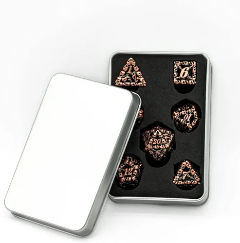 Miniatura 6 de UDIXI Juego de dados de metal DND: dados de metal D&D huecos de calavera, juego de dados poliédricos para Calabozos y Dragones Pathfinder