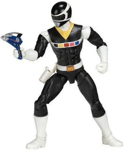 Power Rangers Legado ‑ en el espacio Ranger – Figura Legado, 6.5", Rosa, Figura negra del legado del guardabosques