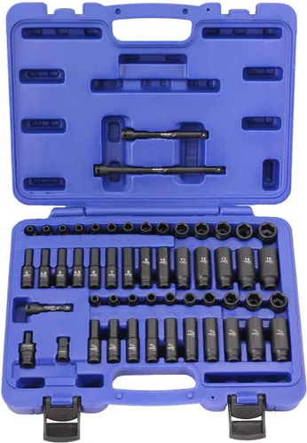 Miniatura 2 de Juego de dados de impacto de 53 piezas de 1/4 "SAE y métrico estándar profundo NUEVO
