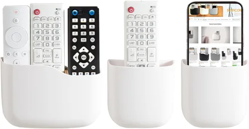 Soporte remoto de pared para ventilador de TV, soporte de control remoto, organizador de pared, organizador de teléfono para oficina, soporte de