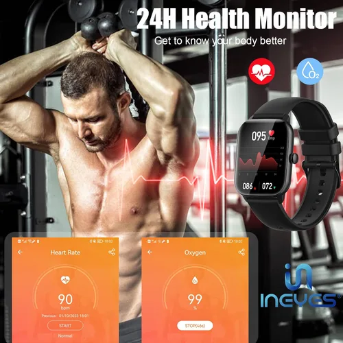 Miniatura 6 de Reloj inteligente para hombres y mujeres (respuesta/hacer llamadas), reloj de fitness con pantalla táctil completa de 1.9 pulgadas con más de 100