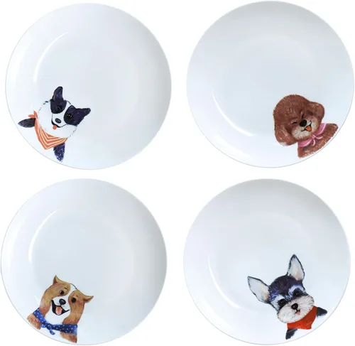 Miniatura 9 de Lindos platos de cerámica con diseño de animales pequeños, juego de 4 gatos pequeños, 8 pulgadas