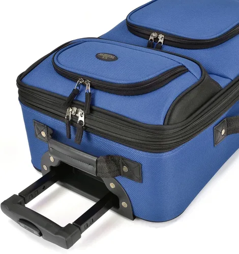 Miniatura 6 de Juego de maletas para equipaje de mano con ruedas, expandible, ligero U.S Traveler Rio (15 pulgadas y 21 pulgadas), Azul Royal), US5600