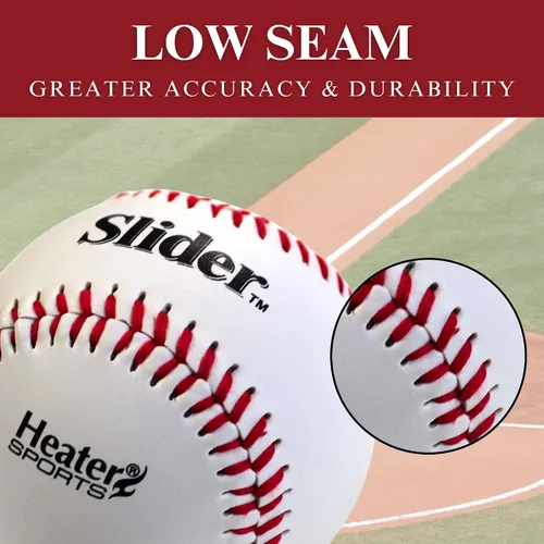 Miniatura 3 de Heater Sports Slider Lite Pelotas de béisbol de cuero sintético por The Dozen