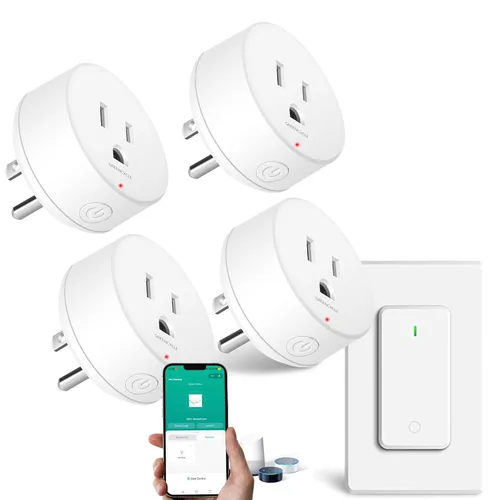 Miniatura 34 de Toma de control remoto, interruptor de luz y enchufe remoto greencycle con interruptor de luz inalámbrico, rango de 500 pies, no necesita cableado