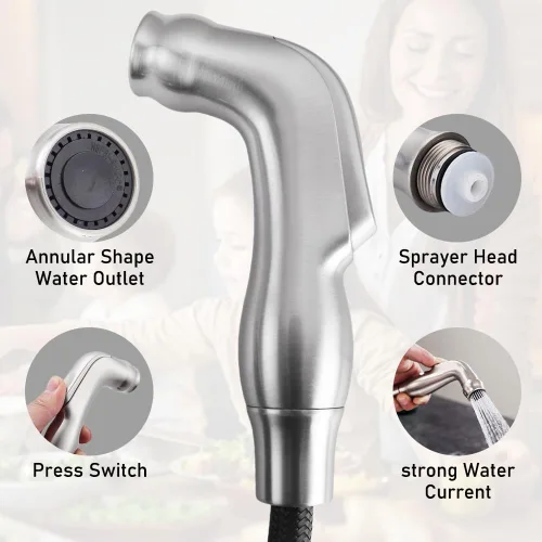 Miniatura 4 de Pulverizador de fregadero de repuesto para rociador lateral de cocina cromado universal Moen, para uso con grifos de fregadero de cocina, cromado