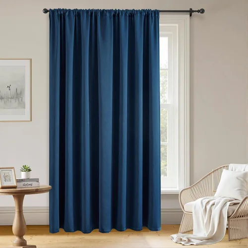 Miniatura 35 de Cortinas opacas para sala de estar, cortinas 100% opacas de 90 pulgadas de largo, juego de 2 paneles de 2 paneles, con aislamiento térmico, pestaña