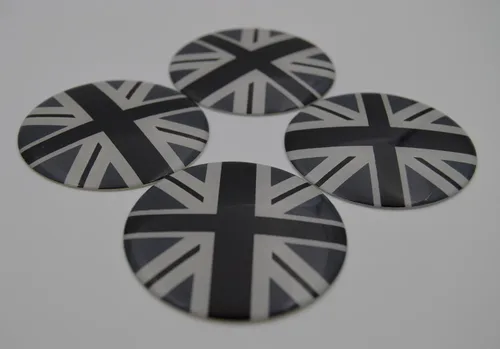 Miniatura 2 de 4 tapas centrales de rueda de bandera del Reino Unido, compatibles con Mini Coopers R50 R51 R52 R53 R55 R56 R57 R58 R59 R60 R61 F55 F56 con emblema