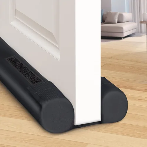 Miniatura 8 de BlissTrends Tope para puerta con huecos de hasta 2.36 pulgadas, tope de corriente para parte inferior de la puerta, insonorizado, resistente al Negro