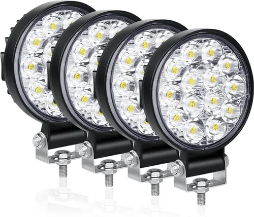 Willpower 4 unidades de 4 pulgadas 3.9 in 42W mini luz de trabajo LED ultra fina haz de luz LED Pods luces de conducción 12V 24V Offroad Lámparas