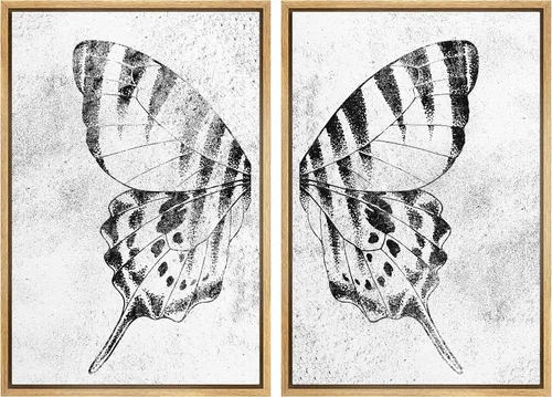 Miniatura 40 de SIGNWIN Lienzo enmarcado para pared, ilustraciones abstractas texturizadas en tonos beige terrosos, arte moderno, decorativo, contemporáneo
