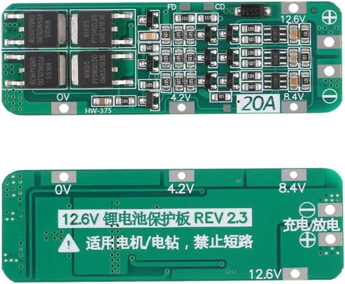 Miniatura 2 de 6 unids 3S 20A BMS 18650 Li-ion Módulo Cargador de Batería de Litio BMS Placa de Protección PCB 11.1V 12V 12.6V Módulo Sobredescarga/Sobrecorriente