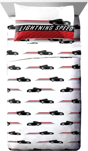 Miniatura 3 de Jay Franco Disney Pixar Cars - Juego de edredón individual de 5 piezas, edredón, sábanas y fundas de almohada con ropa de cama infantil Lightning