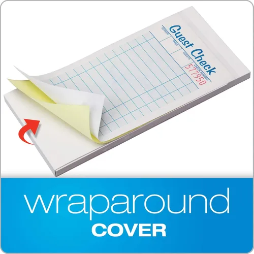 Miniatura 5 de Adams Guest Check Pads, 2 partes, sin carbono, blanco/canario, 3-3/8 pulgadas x 6-3/8 pulgadas, 50 juegos por bloc, paquete de 10 (104-50SW)