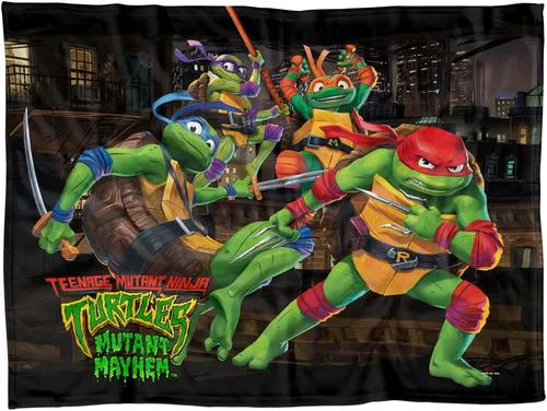 Miniatura 6 de LOGOVISION Teenage Mutant Ninja Turtles: Mutant Mayhem Blanket, 36"x58" Nightly Rooftop Escapade - Manta polar