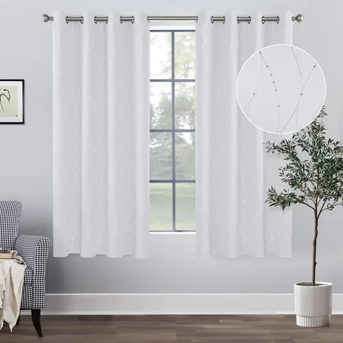 Miniatura 65 de BUHUA - Paneles de cortinas opacas para sala de estar, cortinas grises con aislamiento térmico, cortinas de ventana para dormitorio - 72 pulgadas