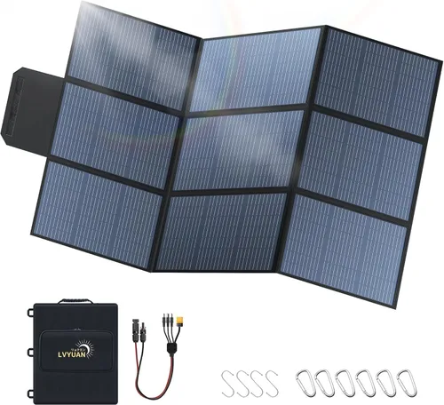 Miniatura 10 de LVYUAN Panel solar portátil de 300W, panel solar plegable de tamaño almohada 20V IP64 impermeable, eficiencia mejorada del 23% para estación