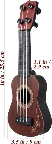 Miniatura 4 de Toddmomy Ukelele para niños, juguete de guitarra de 4 cuerdas, pequeño instrumento musical para niños pequeños, educación temprana, guitarra