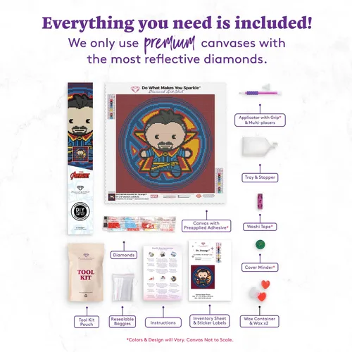 Miniatura 3 de DIAMOND ART CLUB DR. Kit de pintura de diamantes extraños, manualidades divertidas para adultos, lienzo de arte redondo de diamante, 13 x 13 Dr.