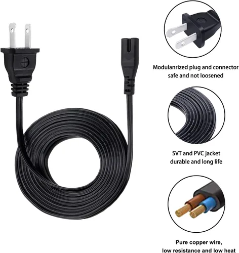 Miniatura 5 de Cable de alimentación de 8 pies para HP Officejet 250 200 3830 5255 5258 4630 4650 4655 5740 6700 6962 6970 4500 6960 8100 8035 9025 7770 48 ES/62