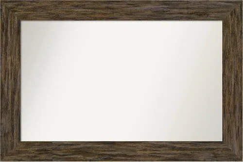 Miniatura 52 de Amanti Art Espejo personalizado, espejo de baño marrón Fencepost, espejo de pared o espejo de tocador de baño sobre el fregadero (27 x 27 pulgadas)