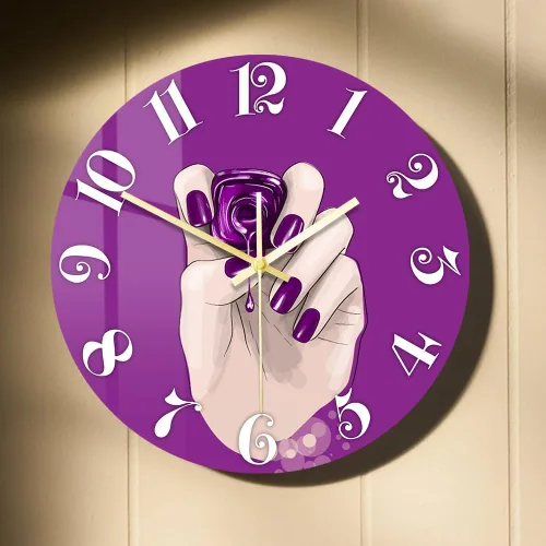 Miniatura 25 de Reloj de pared de salón de uñas de 12 pulgadas, nombre personalizado, regalo de técnico de uñas, reloj de pared silencioso sin tictac, funciona
