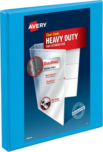 Miniatura 10 de Avery Carpeta antiadherente de 3 anillas, anillos inclinados de 1/2 pulgada, capacidad para 135 hojas, color negro (05233) (paquete de 2)