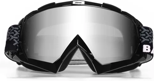 Miniatura 18 de BATFOX Gafas de Motocicleta Gafas Protectoras Moto de Cross Motocross Seguridad ATV Táctica Conducción (Azul Negro, Adulto)