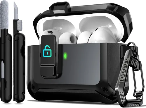 Miniatura 37 de R-fun - Funda para audífonos compatible con AirPods de 4.ª generación 2024, cubierta protectora de expulsión automática a prueba de caídas, puerto