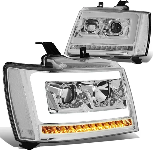 Miniatura 14 de Auto Dynasty - Juego de faros delanteros LED DRL compatible con 2007-2014 Chevy Tahoe Suburban Avalanche, lámparas de proyector para lado