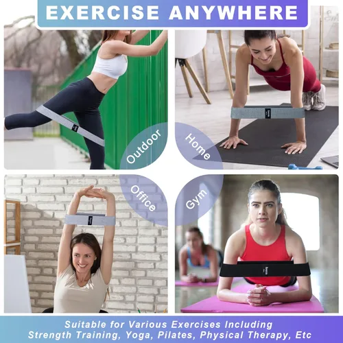 Miniatura 6 de Honmein Bandas de Resistencia para Entrenamiento, Juego de Bandas de Ejercicio de 3 Niveles para Mujeres y Hombres, Bandas de Caderas, Piernas