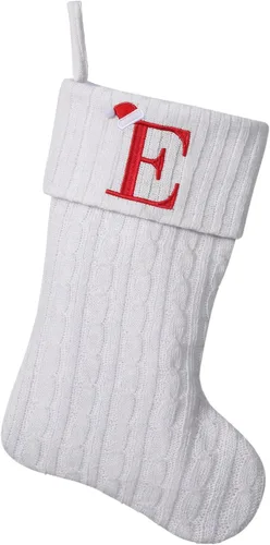 Miniatura 110 de Medias de Navidad personalizadas de 19 pulgadas con iniciales bordadas, medias de Navidad de punto negro para decoraciones de vacaciones familiares
