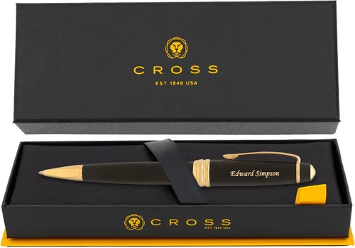 Miniatura 10 de Dayspring Pens Cross Bailey Medalist - Bolígrafo personalizado, cromado con borde dorado, bolígrafo grabado de lujo, bolígrafos personalizados