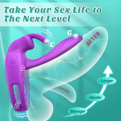 Miniatura 2 de Anillo vibrador para pene juguetes sexuales para parejas mujeres - Vibrador manga para pene con vibradores de clítoris de conejo, manga de juguete