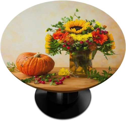 Miniatura 26 de Mantel redondo con diseño de huevos coloridos de Pascua, con borde elástico, impermeable, lavable, para cocina, fiestas, bodas, interiores