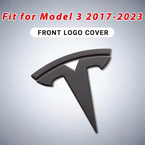 Miniatura 2 de Accesorios de emblema para Tesla Model 3 Logo Sticker 2023 2022-2017 Model 3 Calcomanías (negro)