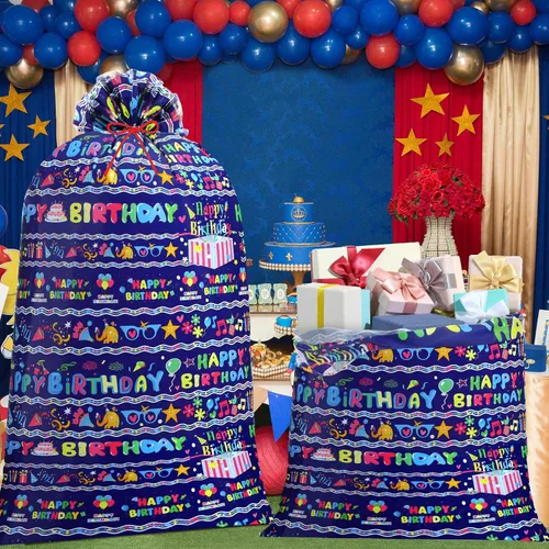 Miniatura 5 de Zonon 3 bolsas de regalo de cumpleaños extragrandes de 56 pulgadas, bolsas de regalo de gran tamaño para festividades, bolsas de regalo para regalos