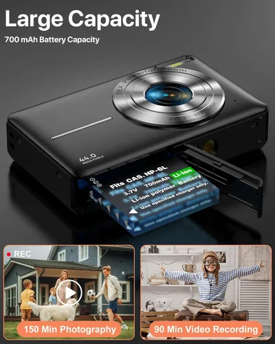 Miniatura 3 de Cámara digital, la última cámara digital FHD 1080P para adolescentes con tarjeta SD, cámaras antisacudidas y disparos, cámaras portátiles con zoom