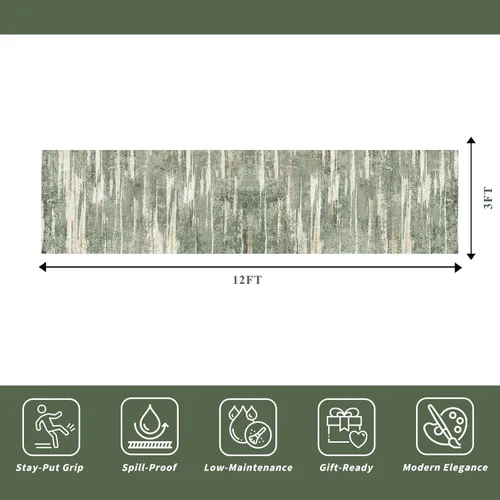 Miniatura 2 de Alfombra lavable para pasillo de 3 x 12 pulgadas, alfombras abstractas modernas con parte trasera antideslizante, alfombra ultra suave para cocina