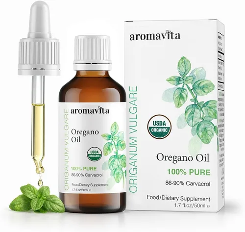 Aceite Esencial Orgánico de Orégano - 100% Puro Aceite de Orégano Griego No Diluido con Carvacrol - Más del 86%, Orgánico No GMO, Gotas Líquidas