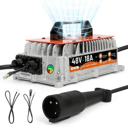 Cargador Club Car de 48 voltios 18 AMP, cargador de batería para carrito de golf Club Car, IP67 a prueba de agua, 1250W inteligente carga rápida
