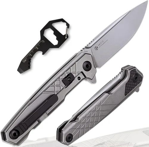 Miniatura 10 de Cuchillo táctico plegable de bolsillo Ruike para hombres, hoja de acero inoxidable 14C28N, bloqueo de marco, cuchillos pequeños de camping EDC
