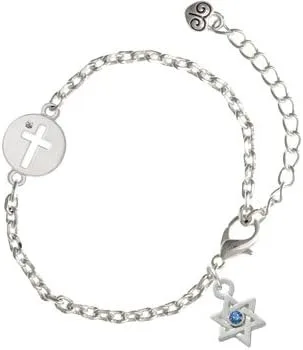 Miniatura 2 de Mini Estrella de David con Cruz de vidrioConector Zoe de discos pulsera