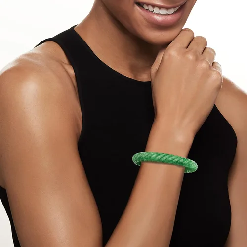 Miniatura 2 de Ross-Simons Pulsera de jade tallada. 7.5 pulgadas, Piedra, Jade