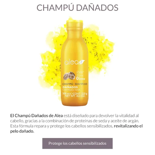 Miniatura 3 de ALEA - Champú reparador para cabello muy dañado - Línea capilar dañada - 16.9 fl oz - con proteínas de seda y aceite de argán - Libre de sulfatos