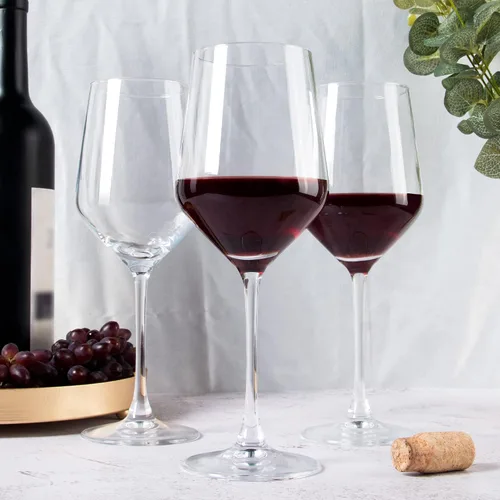 Miniatura 6 de YANGNAY Copas de vino (Juego de 8, 17 Oz), Copas de vino transparentes para vino tinto, Borde liso, Aptas para lavavajillas