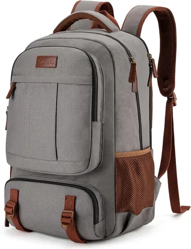 Tzowla - Mochila de tela para portátil, mochila para hombres y mujeres, mochila para trabajo y viajes, compatible con portátil de 15.6 pulgadas, con